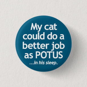 Badge Rond 2,50 Cm Mon chat ferait un meilleur travail comme POTUS.