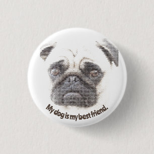 Badge Rond 2,50 Cm Mon chien est mon meilleur ami.