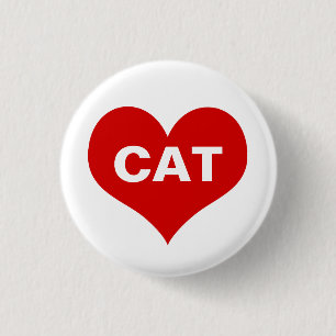 Badge Rond 2,50 Cm Mon coeur (Amour) Mon chat Bouton