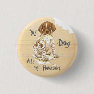 Badge Rond 2,50 Cm Mon pointeur à cheveux courts allemand a inscrit m