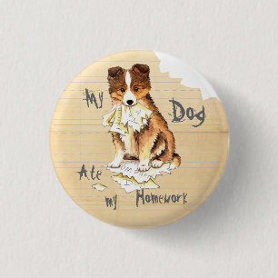 Badge Rond 2,50 Cm Mon Shelty a mangé mes devoirs