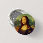 Badge Rond 2,50 Cm Mona Lisa par Leonardo Da Vinci (Devant & derrière)