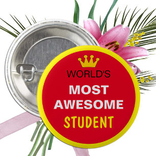 Badge Rond 2,50 Cm Mondes les plus géniaux - Bouton ÉTUDIANT (meilleu