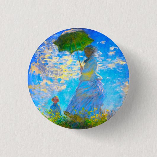 Badge Rond 2,50 Cm Monet Woman avec un parasol (Devant)