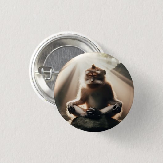 Badge Rond 2,50 Cm Monkey Monk Button (Devant & derrière)