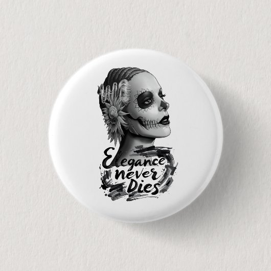 Badge Rond 2,50 Cm Monochrome Calavera (Devant)