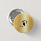 Badge Rond 2,50 Cm Monogram Gold Look Elegant Modèle moderne (Devant & derrière)