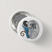Badge Rond 2,50 Cm Monogramme à pâte noire (Devant & derrière)