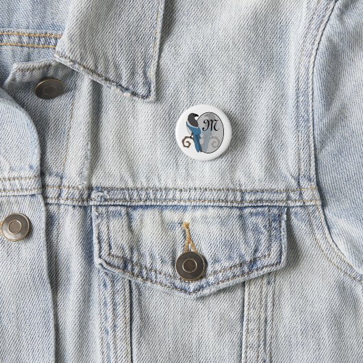 Badge Rond 2,50 Cm Monogramme à pâte noire (En situation)