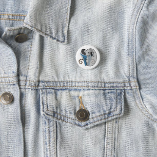 Badge Rond 2,50 Cm Monogramme à pâte noire