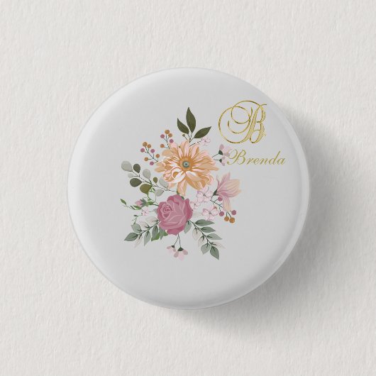 Badge Rond 2,50 Cm Monogramme B (Devant)