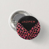 Badge Rond 2,50 Cm Monogramme Dalmatien Noir et Rouge (Devant & derrière)