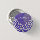 Badge Rond 2,50 Cm Monogramme Dalmatien violet et blanc (Devant & derrière)