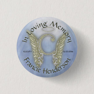 Badge Rond 2,50 Cm Monogramme d'ange de la lettre C