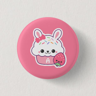 Badge Rond 2,50 Cm Monogramme de choucke de lapin mignon