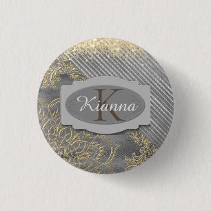 Badge Rond 2,50 Cm Monogramme de mandala chic