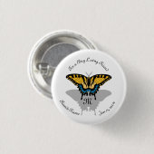 Badge Rond 2,50 Cm Monogramme de papillon Swallowtail (Devant & derrière)
