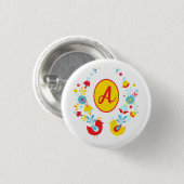 Badge Rond 2,50 Cm Monogramme de style bohème (Devant & derrière)