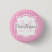 Badge Rond 2,50 Cm Monogramme Dein Nom rosa kariert (Devant)