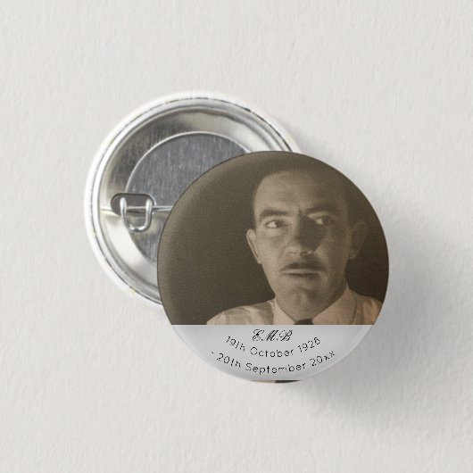 Badge Rond 2,50 Cm Monogramme des funérailles commémoratives (Devant & derrière)