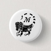 Badge Rond 2,50 Cm Monogramme d'Iguana (Devant)