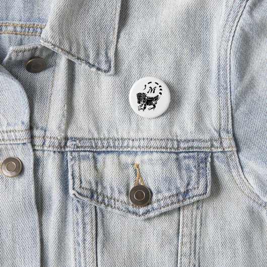Badge Rond 2,50 Cm Monogramme d'Iguana (En situation)