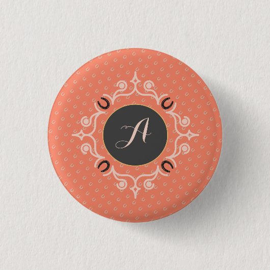 Badge Rond 2,50 Cm Monogramme équestre Chaussure Lucky Horse (Devant)