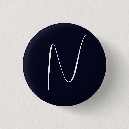 Badge Rond 2,50 Cm Monogramme initial manuscrit professionnel simple (Devant)
