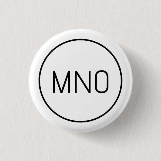 Badge Rond 2,50 Cm Monogramme initial simple (Devant)