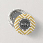 Badge Rond 2,50 Cm Monogramme jaune Chevron (Devant & derrière)