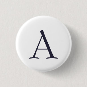 Badge Rond 2,50 Cm Monogramme moderne élégant bleu clair initial
