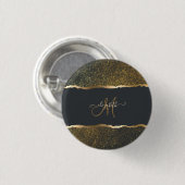 Badge Rond 2,50 Cm Monogramme moderne Elegant Gold Touch (Devant & derrière)