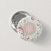 Badge Rond 2,50 Cm Monogramme| Motif Soft Deco (Devant & derrière)