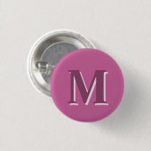Badge Rond 2,50 Cm monogramme rose vif, (Devant & derrière)