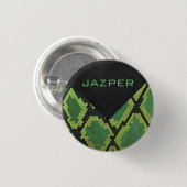 Badge Rond 2,50 Cm Monogramme Serpent vert et noir (Devant & derrière)