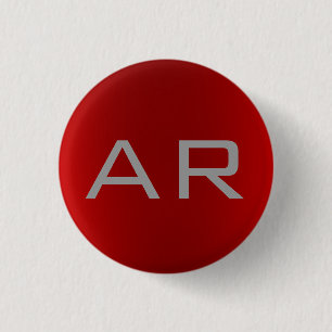 Badge Rond 2,50 Cm Monogramme tendance gris élégant