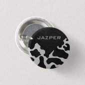 Badge Rond 2,50 Cm Monogramme vache noir et blanc (Devant & derrière)