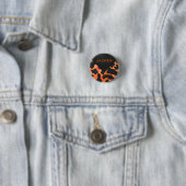 Badge Rond 2,50 Cm Monogramme vache noir et orange Impression (En situation)