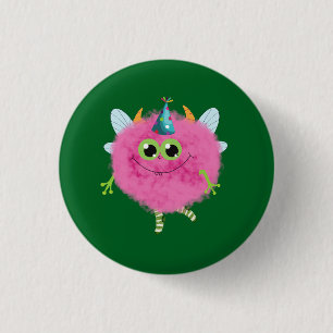 Badge Rond 2,50 Cm Monstre d'anniversaire charmant