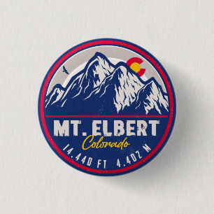 Badge Rond 2,50 Cm Mont Elbert Mont Elbert 14ers Coucher de soleil ré