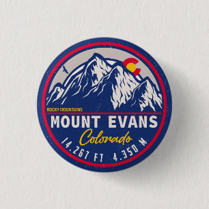 Badge Rond 2,50 Cm Mont Evans Wilderness 14er - Montagnes du Colorado
