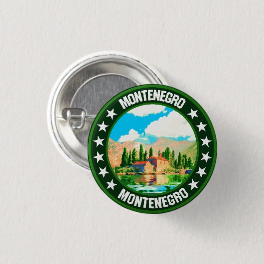 Badge Rond 2,50 Cm Monténégro (Devant & derrière)