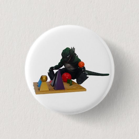 Badge Rond 2,50 Cm Montessaurus et solides de grammaire (Devant)