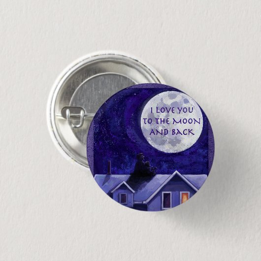 Badge Rond 2,50 Cm Montre Lune (Devant & derrière)