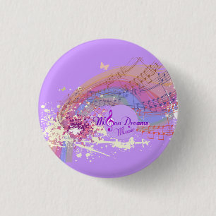 Badge Rond 2,50 Cm MoonDreams Music Arc en ciel Petit bouton