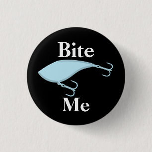 Badge Rond 2,50 Cm Mordez-moi attrait de pêche de bleus layette