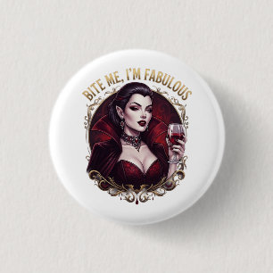 Badge Rond 2,50 Cm Mords Moi Je Suis Un Vampire Fabuleux Halloween Go