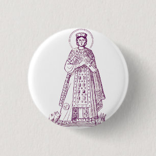 Badge Rond 2,50 Cm mosaïque grecque de sainte Agnès de Rome