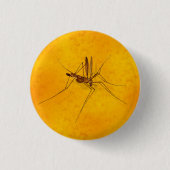 Badge Rond 2,50 Cm Mosquito dans la réplique fossile Amber Sap (Devant)