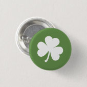 Badge Rond 2,50 Cm Moss Green avec Shamrock irlandais (Devant & derrière)